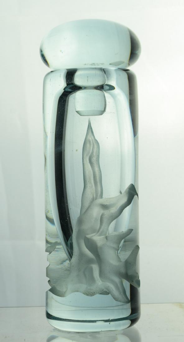 Signed Robert Deeble cylindrical form perfume bottle (1 of 2)