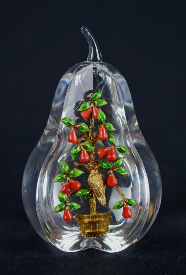 Steuben Partridge in Pear Tree paperweight (1 of 2)
