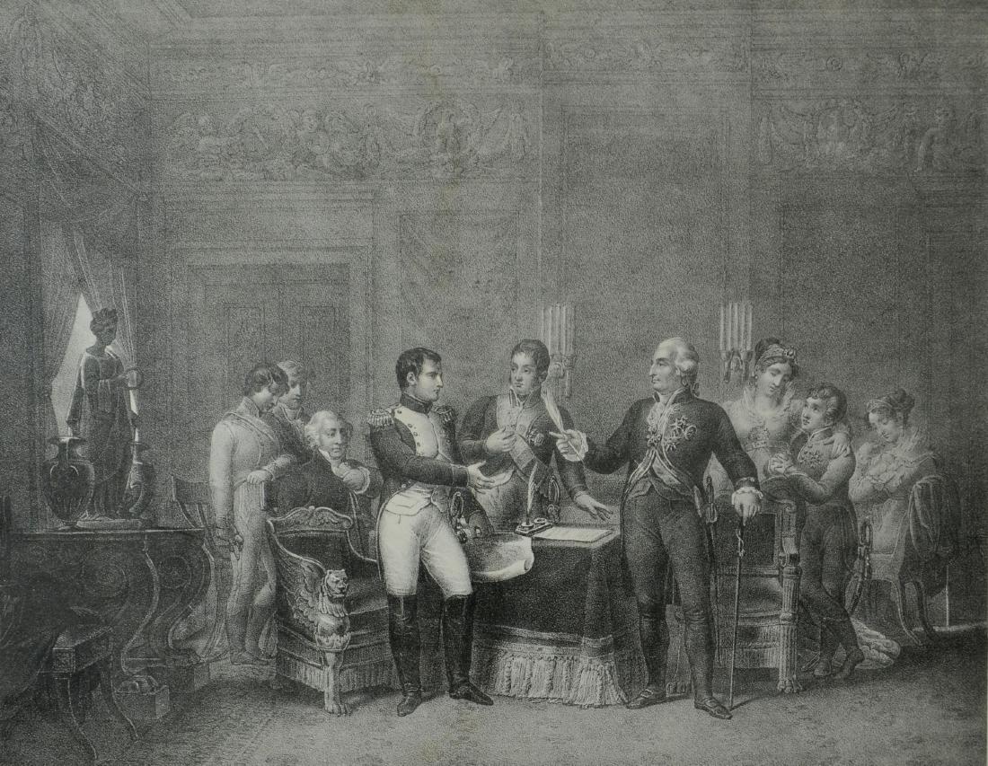 Charles Motte lithograph "Traite de Bayonne" (1 of 2)