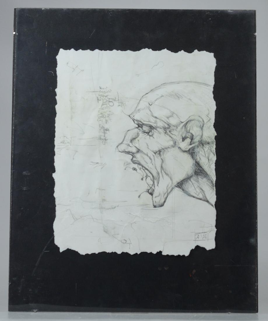 Contemporary Angst Art drawing of a screaming man (1 of 3)