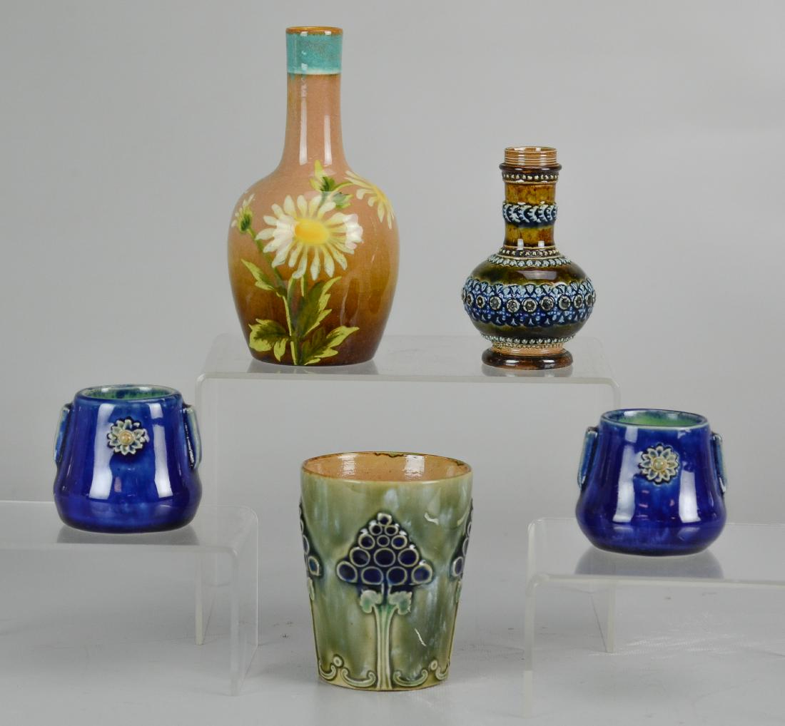 (5) Pcs Royal Doulton & Doulton Lambeth stoneware (1 of 3)