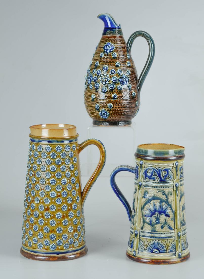(3) Doulton Lambeth stoneware pitchers (1 of 2)