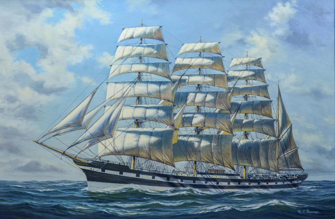 Richard C Moore, 20th C American, marine painting, "M (1 of 4)