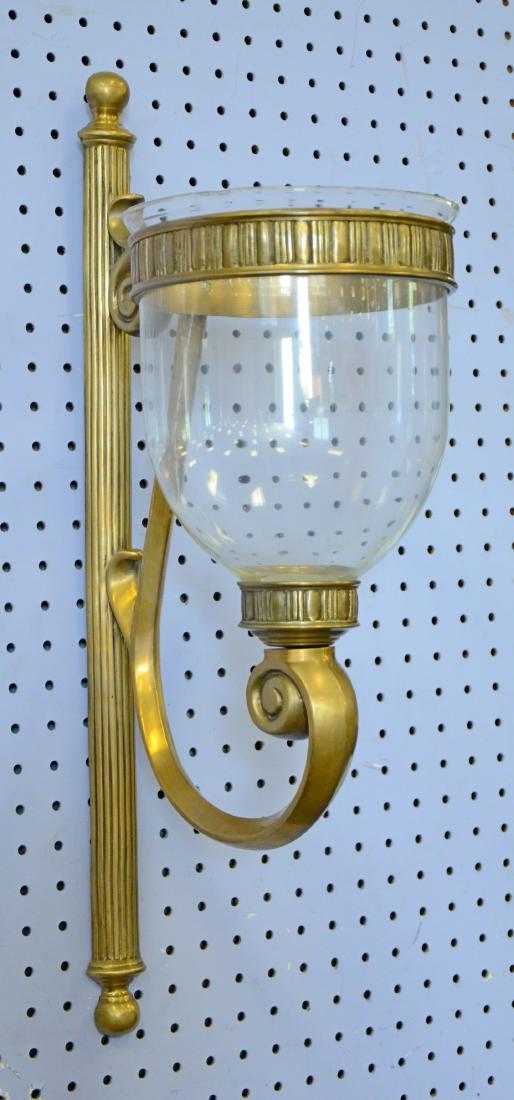 Brass wall candle sconce with glass globe (1 of 1)