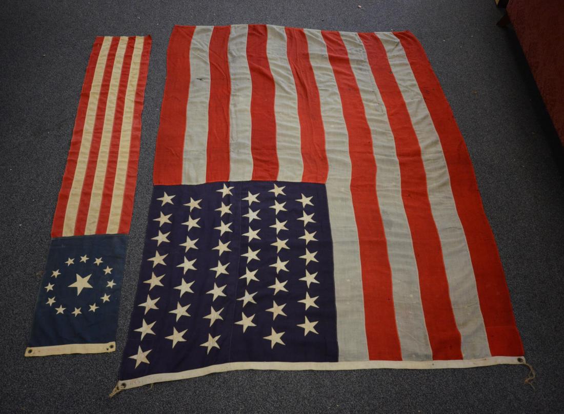 Handmade 45 star flag, later flag banner with 13 stars (1 of 8)