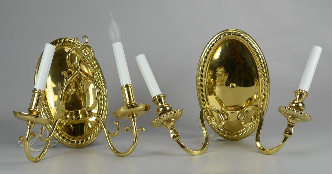 4 Brass electrified candle wall sconces (1 of 1)