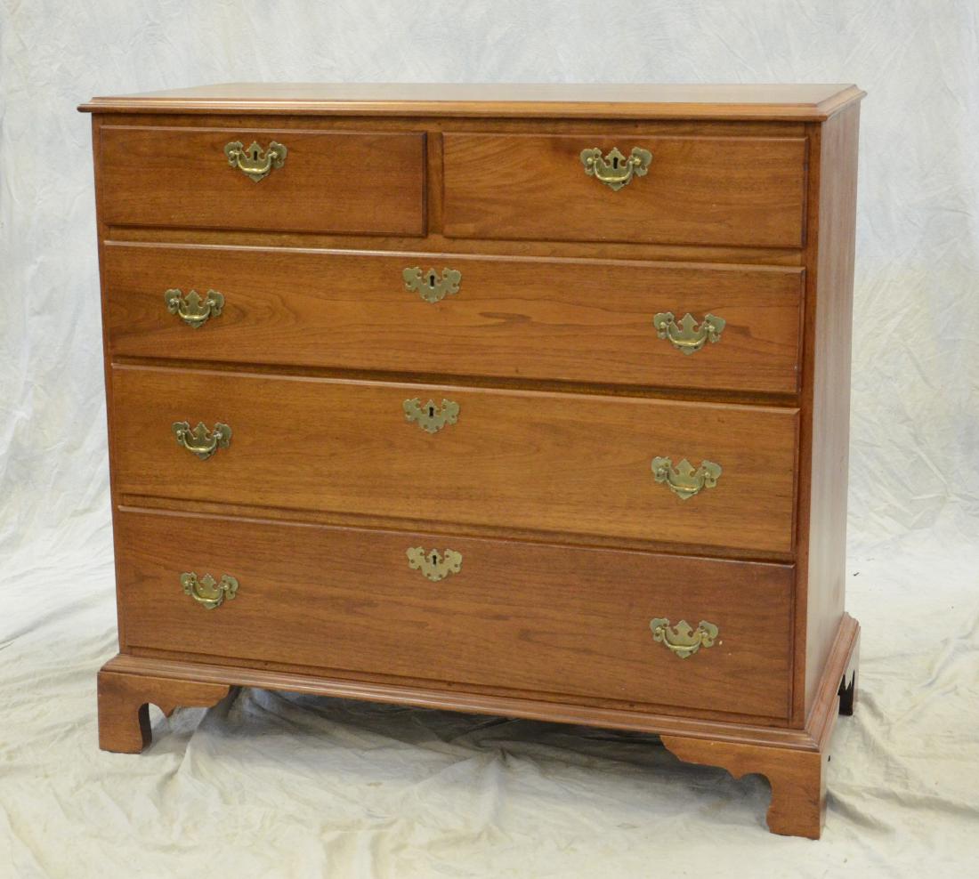 Georgian style chest of drawers, block feet, 2 drawers (1 of 3)