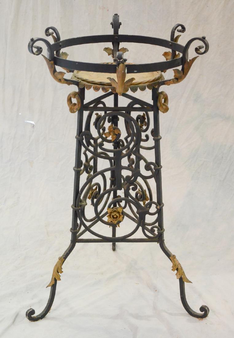 Cast and wrought iron planter pedestal, filigree (1 of 1)
