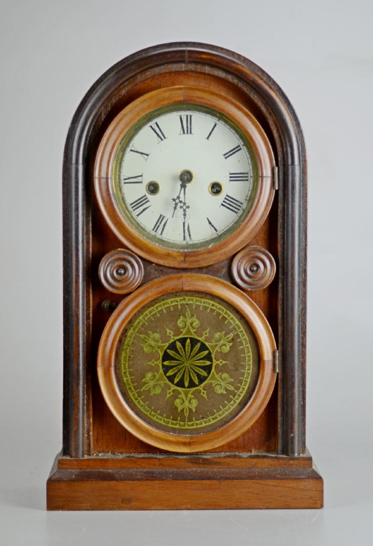 Rosewood Ingraham cottage clock with figure 8 door, (1 of 3)