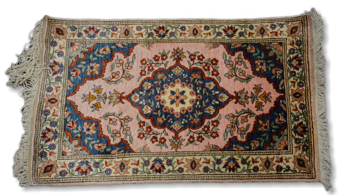 Finely woven Turkish silk Kayseri rug (1 of 2)