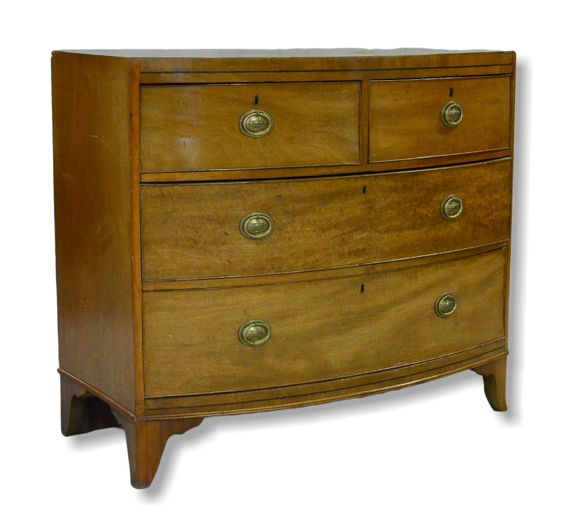 Sheraton style inlaid chest of drawers (1 of 3)