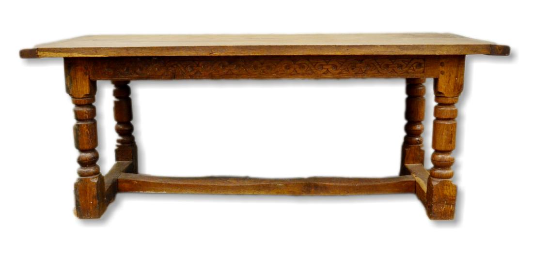 Continental oak stretcher base great table (1 of 7)