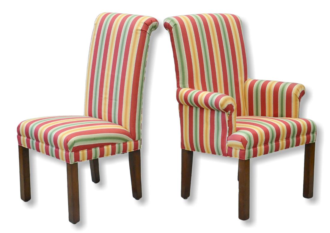 8 Calico Corners Upholstered Dining Chairs