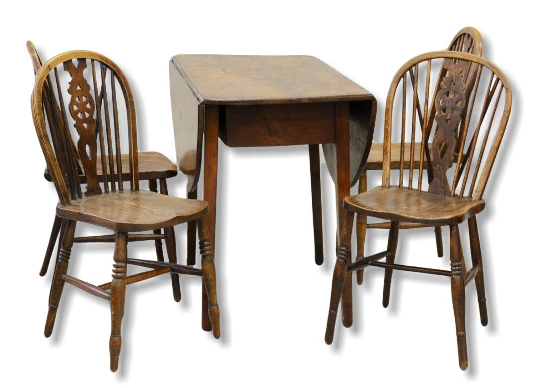(5) pc 19th C oak dining room set (1 of 3)