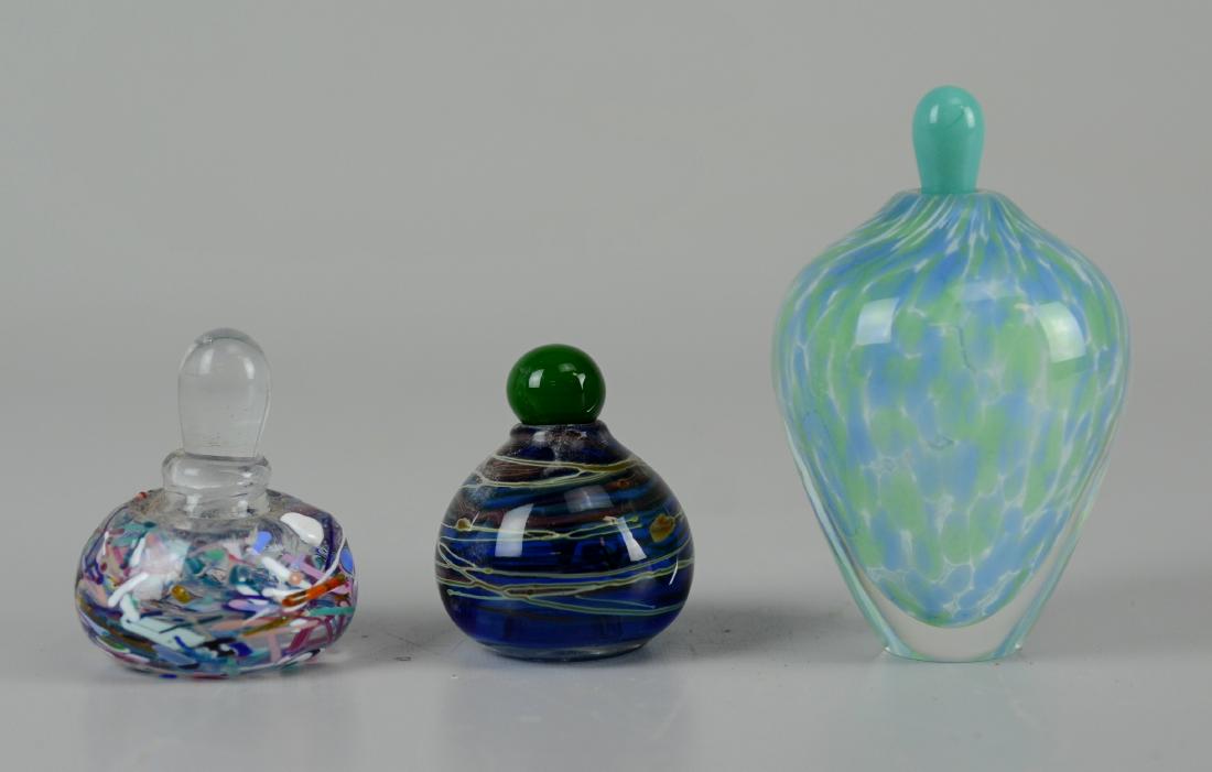 (3) Art glass perfume bottles (1 of 6)