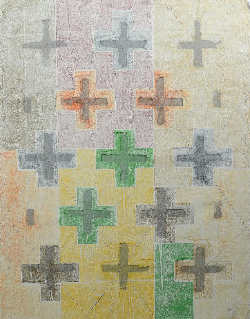 Alan Shields Abstract Collage "Treasure Map Light" (1 of 6)