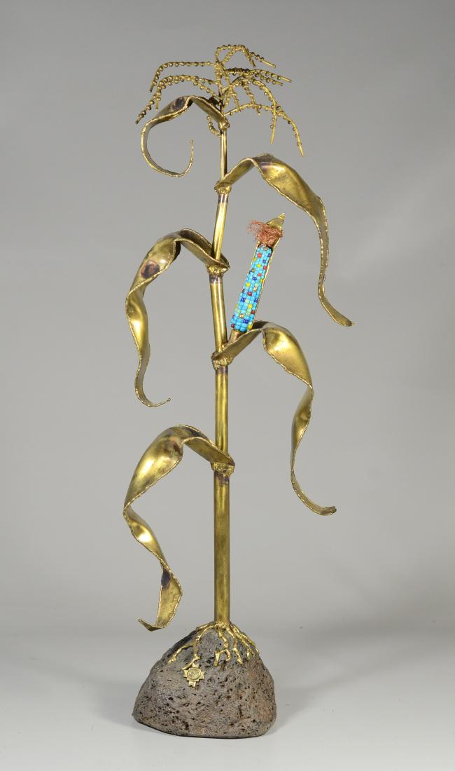 Charles Pratt, bronze sculpture, "Corn Stalk" (1 of 4)
