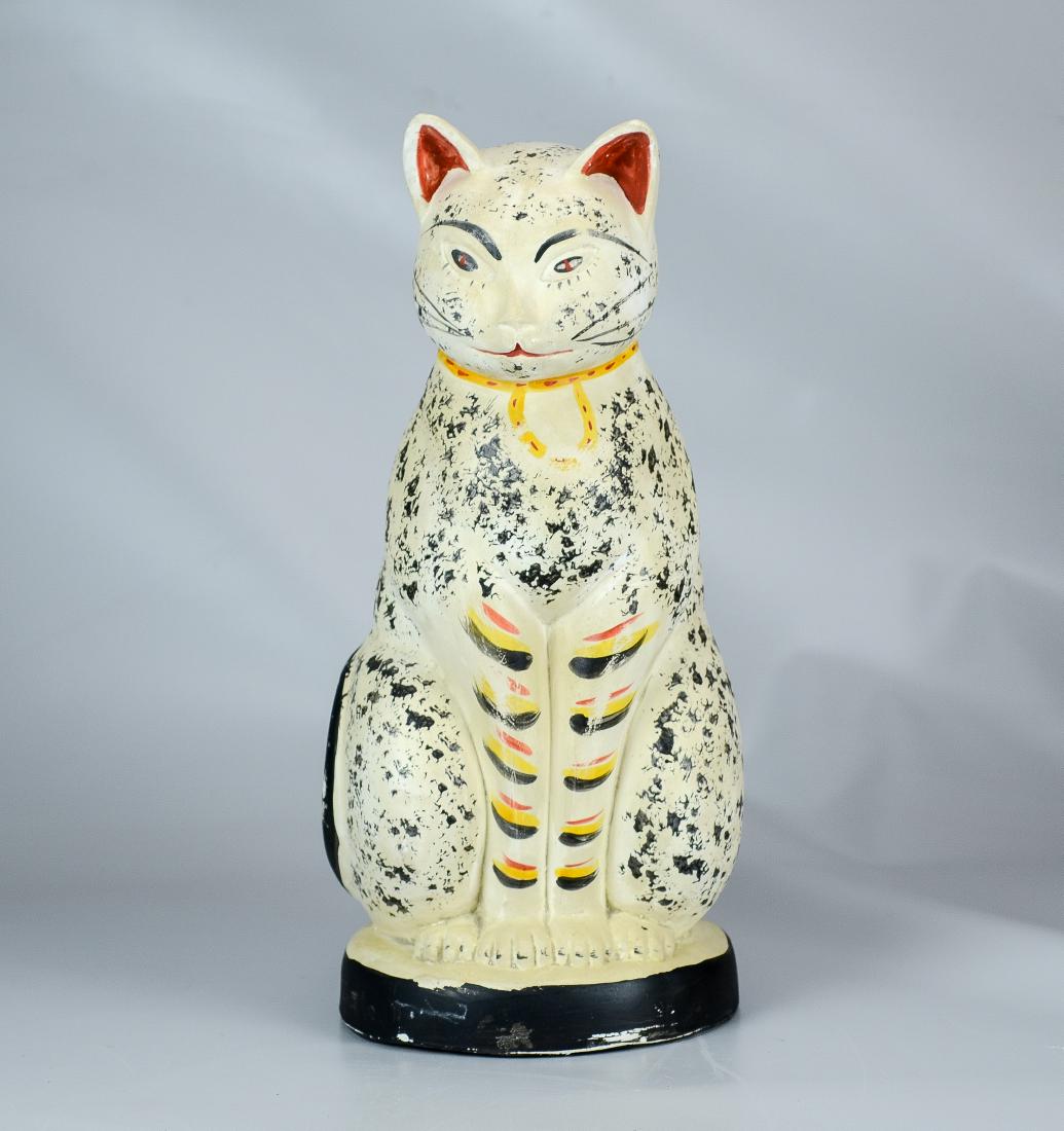 Chalkware cat, probably PA, 19th C (1 of 4)