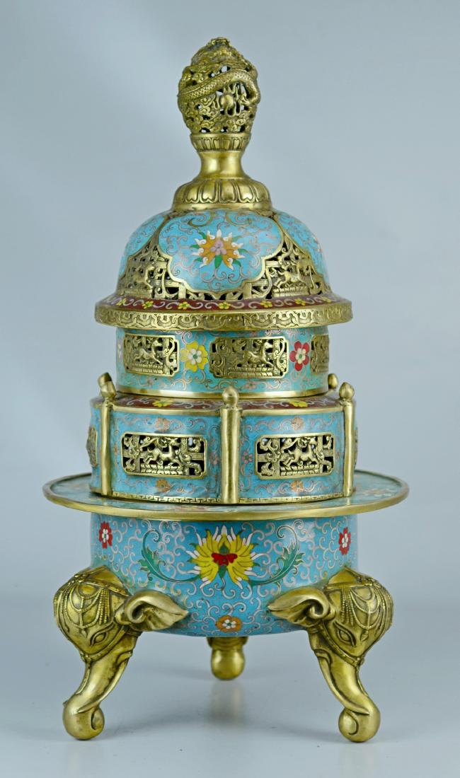 Chinese cloisonne censer (1 of 15)