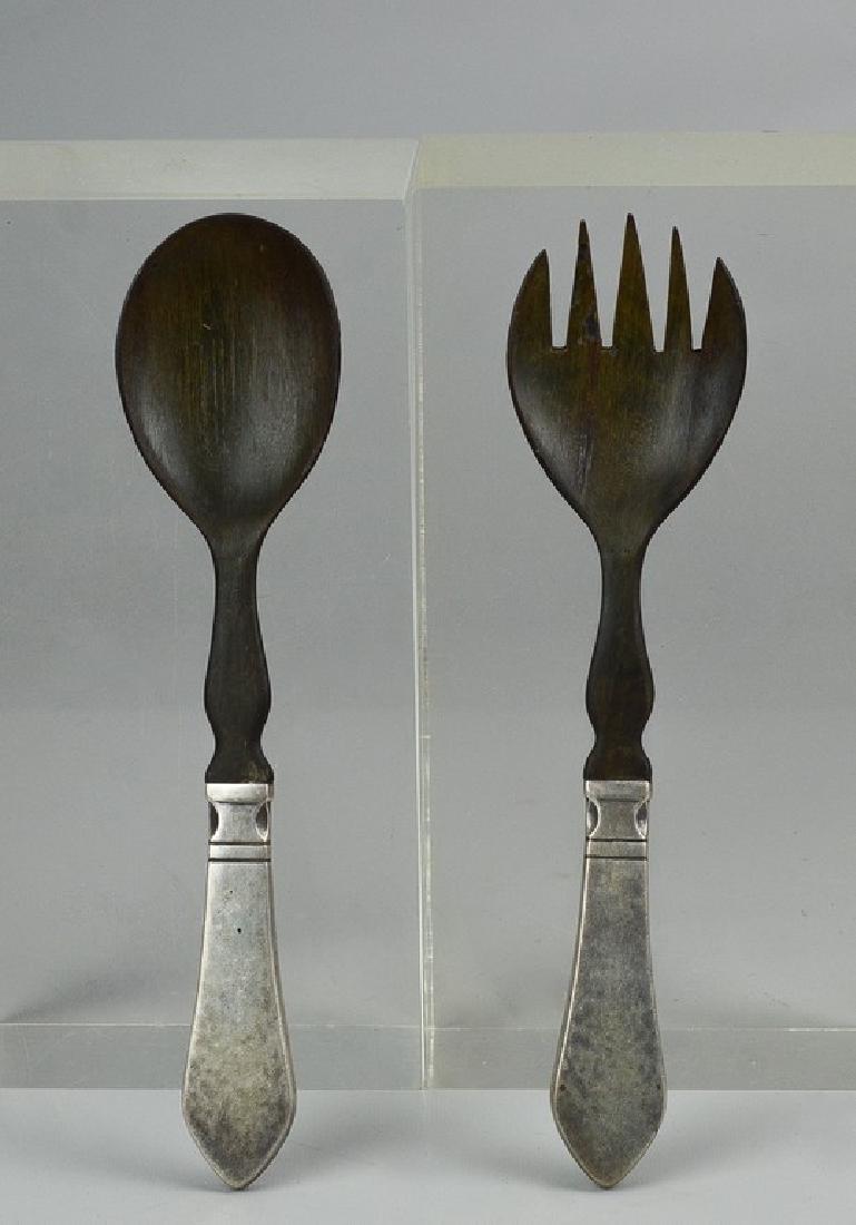 Georg Jensen Continental sterling handled salad set (1 of 4)