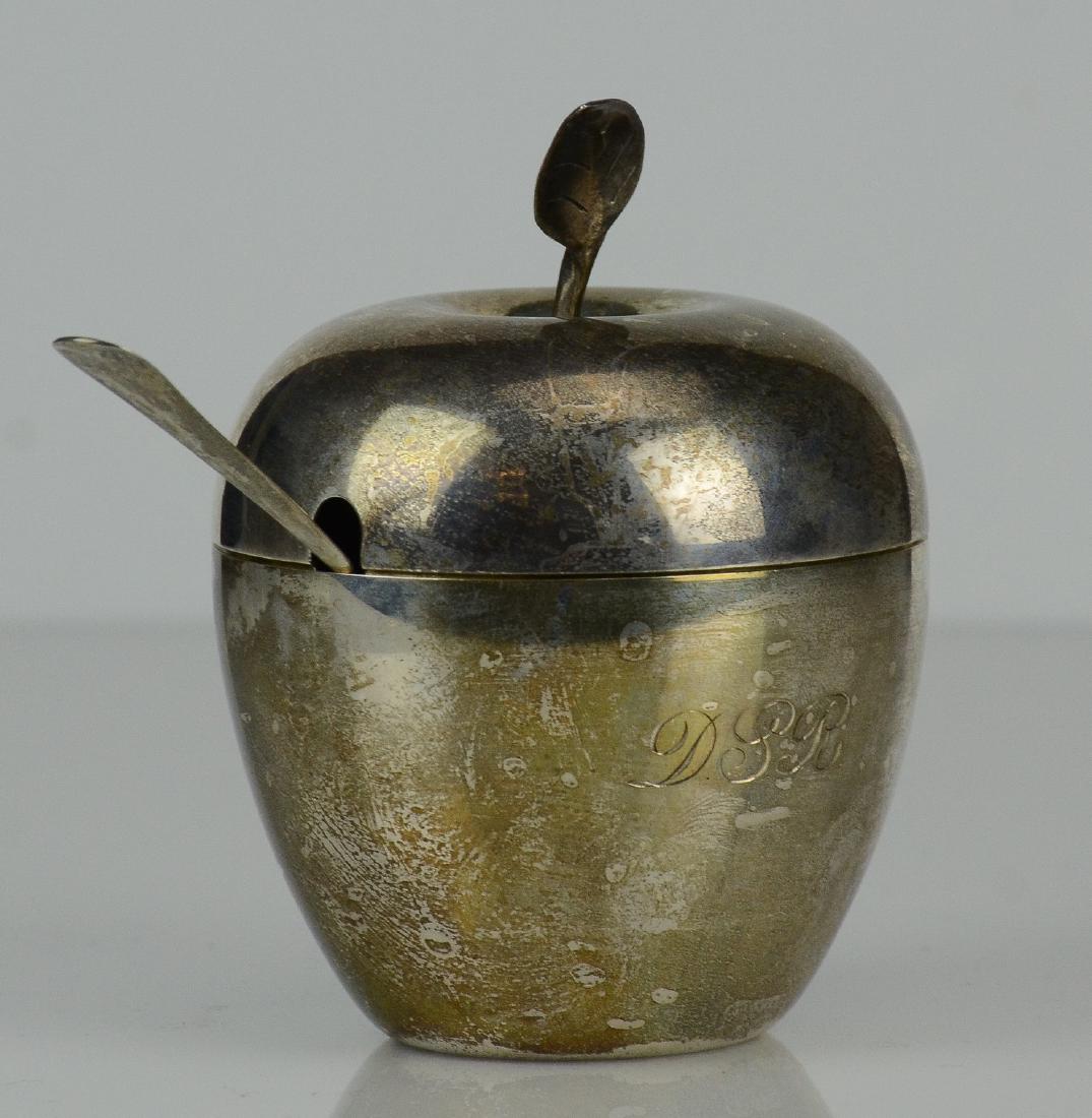 Tiffany sterling silver apple condiment jar (1 of 3)