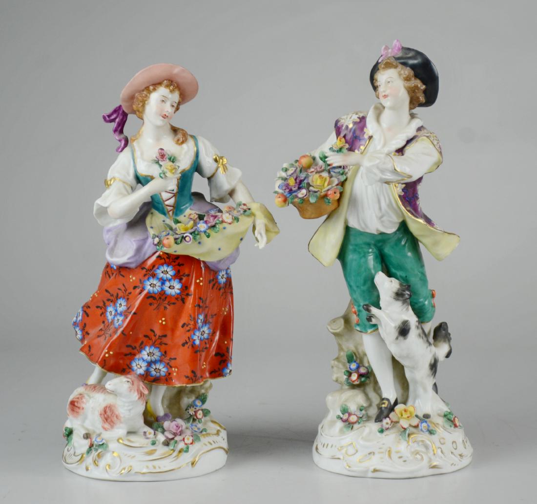 Pr German porcelain figures, man and woman (1 of 3)