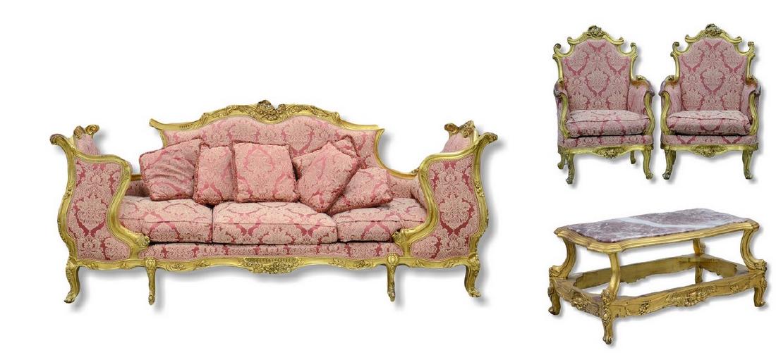 4 pc French style Gilt Salon Set (1 of 8)