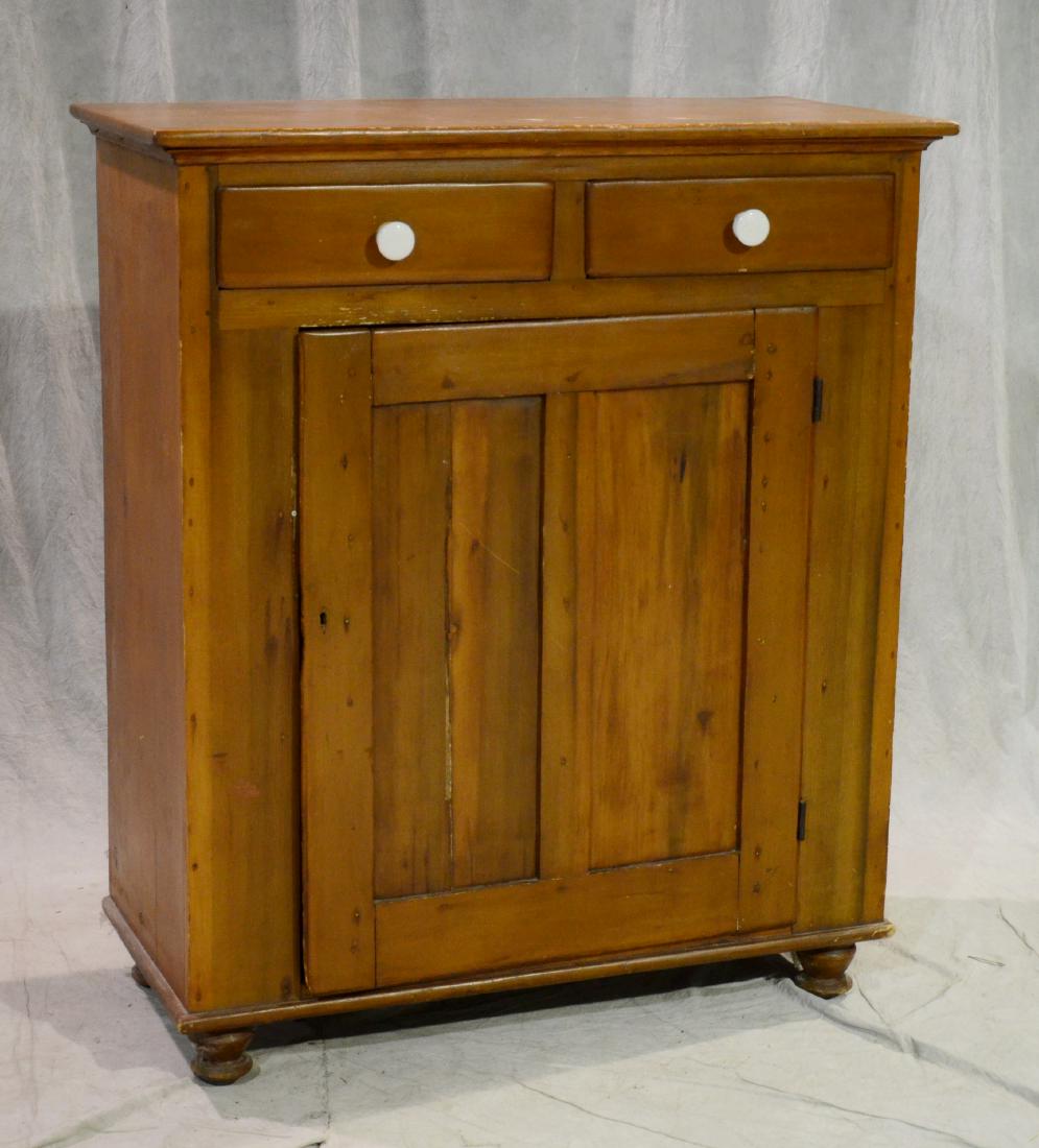 Poplar jelly cupboard, mid 19th C (1 of 2)
