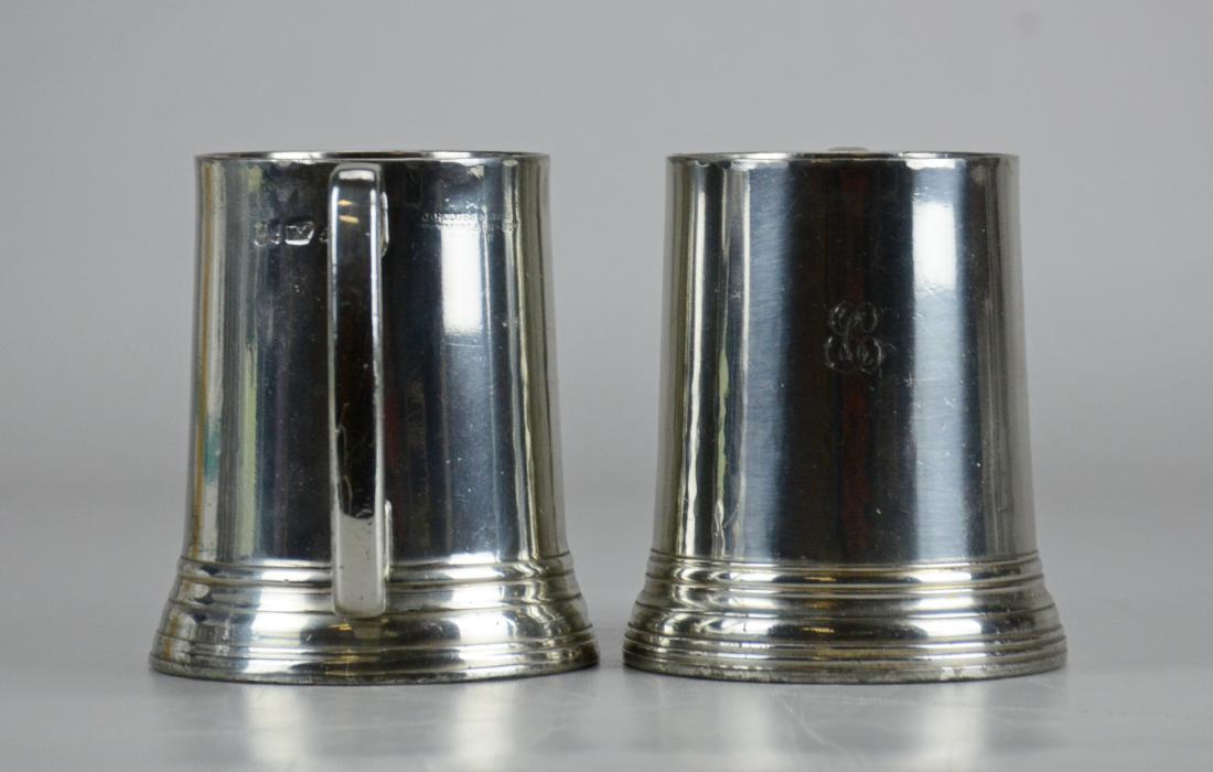 Pr one-pint pewter glass bottom mugs (1 of 3)