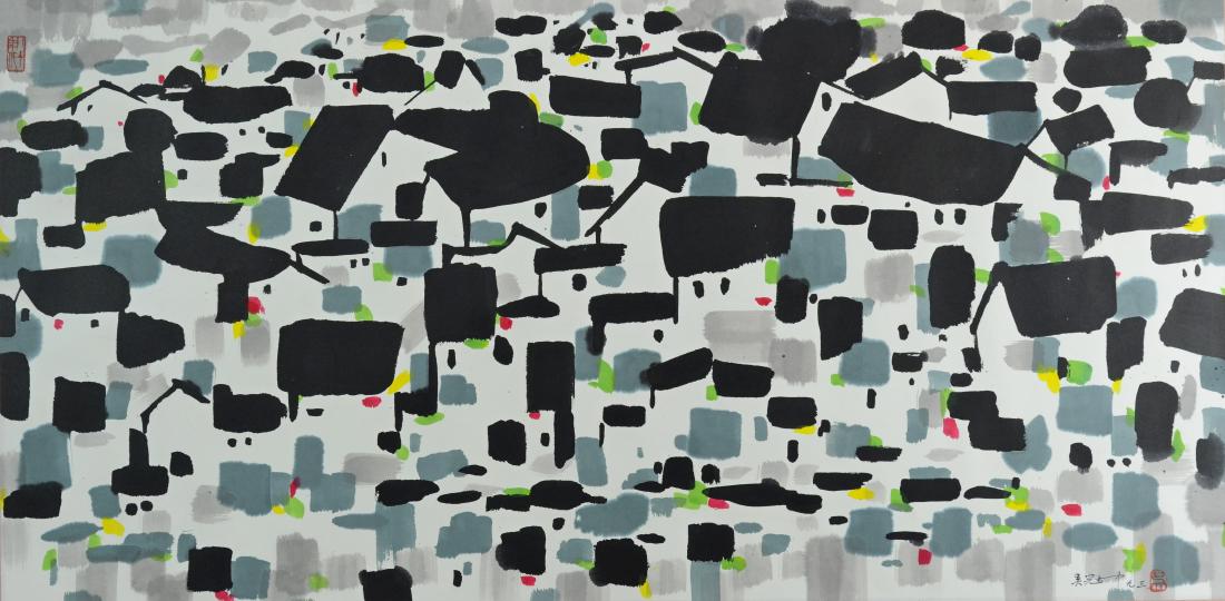 Chinese Painting of City Rooftops (1 of 11)