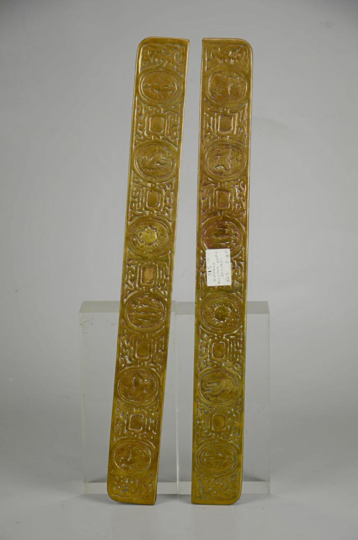 Pr Tiffany Studios bronze Zodiac blotter ends (1 of 1)
