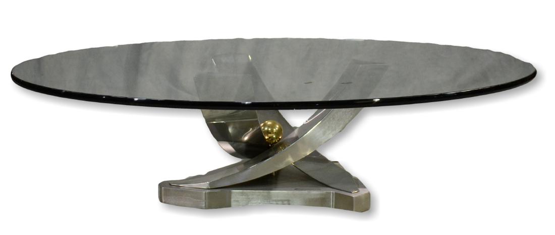 Greg Sheres sculptural glass top "Giverny" table (1 of 5)