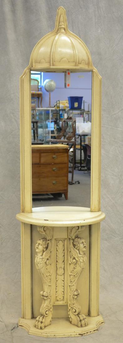 Italian Renaissance Revival ivory painted pier mirror (1 of 3)