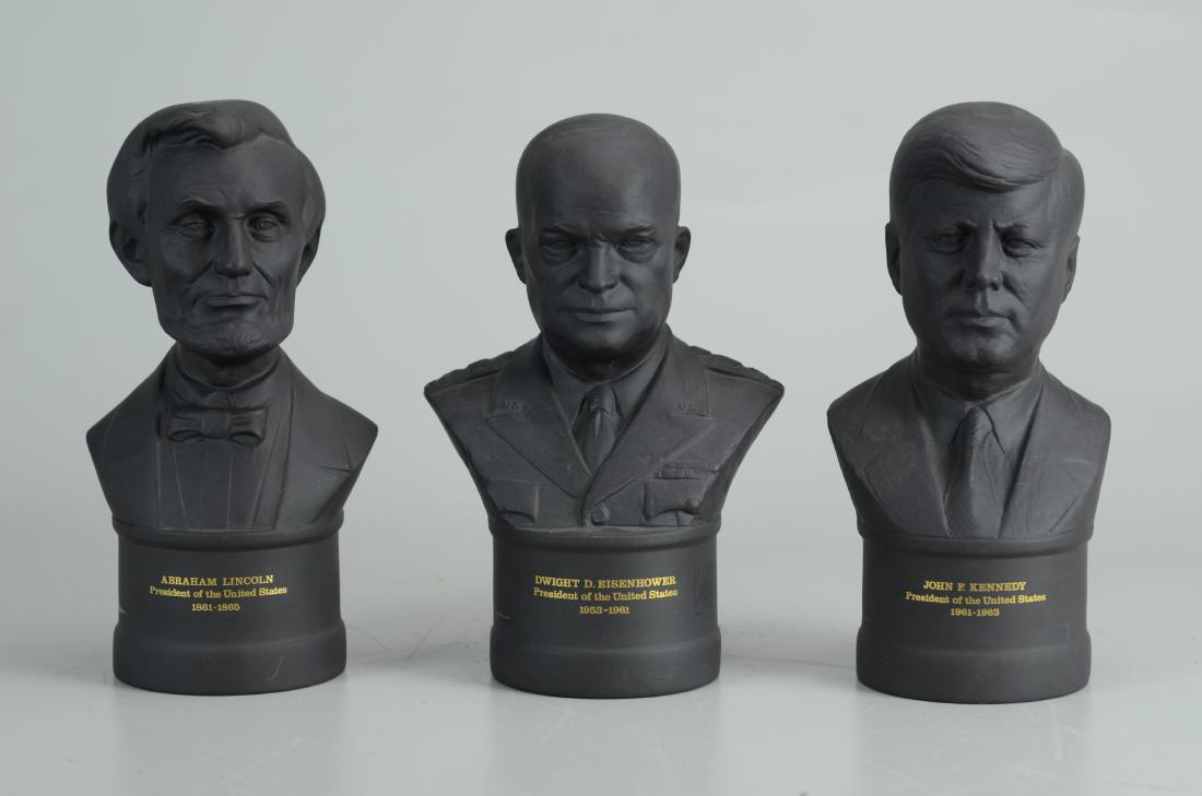 (3) Wedgwood black basalt presidential busts (1 of 1)