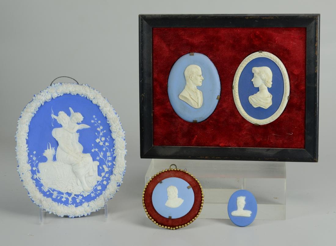 5 Blue Jasperware plaques (1 of 4)