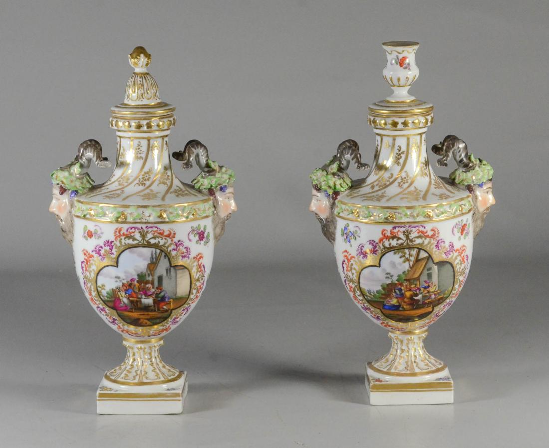 Pair of Dresden porcelain cassoulets (1 of 5)