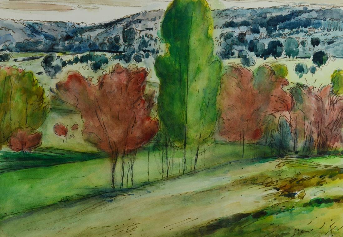 G Ralph Smith, watercolor, "Vermont Landscape" (1 of 3)