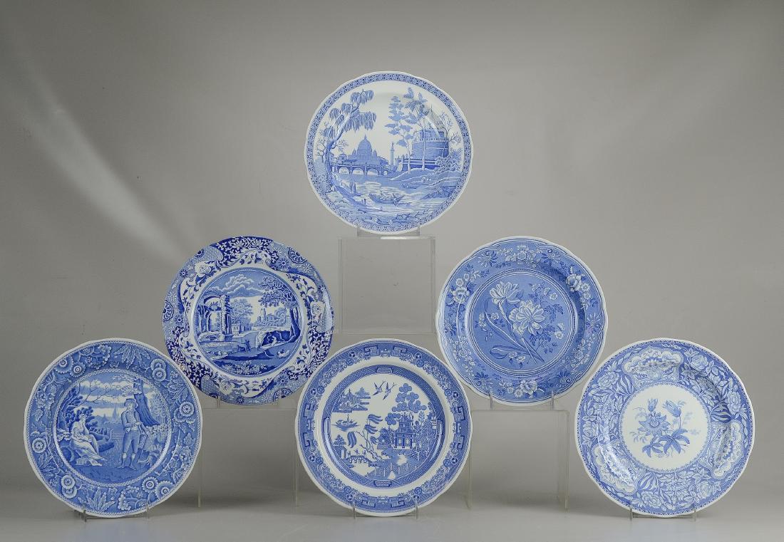 (6) Spode Blue Room collection porcelain plates (1 of 8)