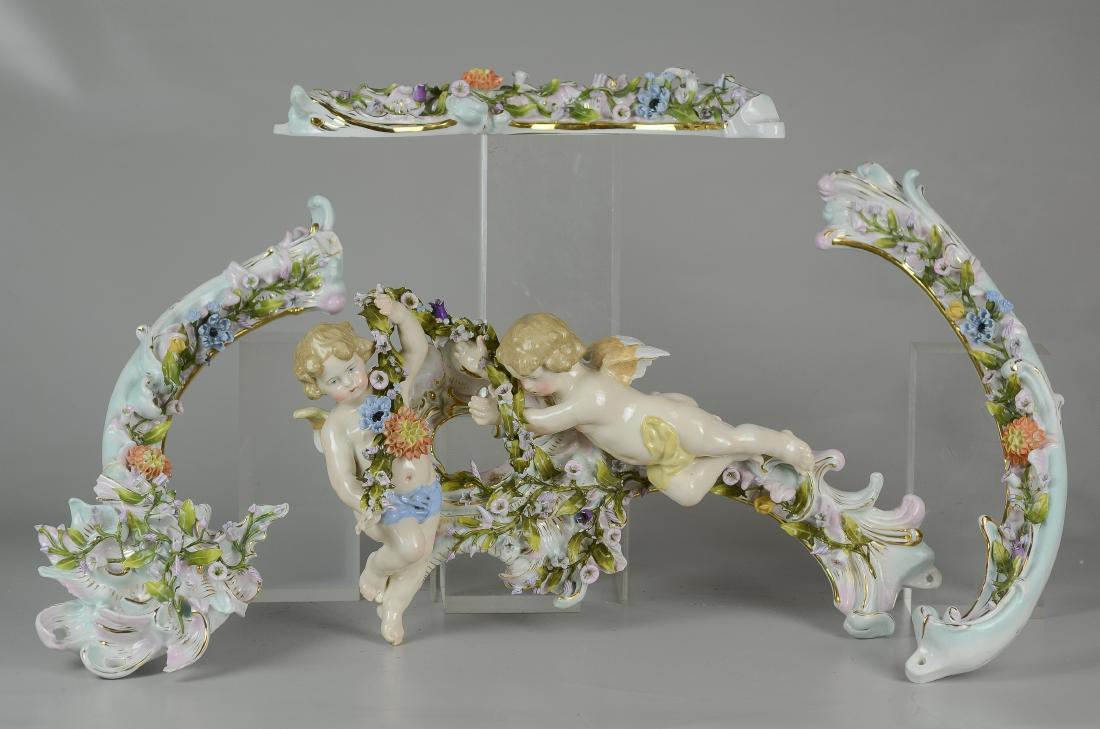 4-Piece porcelain wall hanging with cherubs (1 of 3)