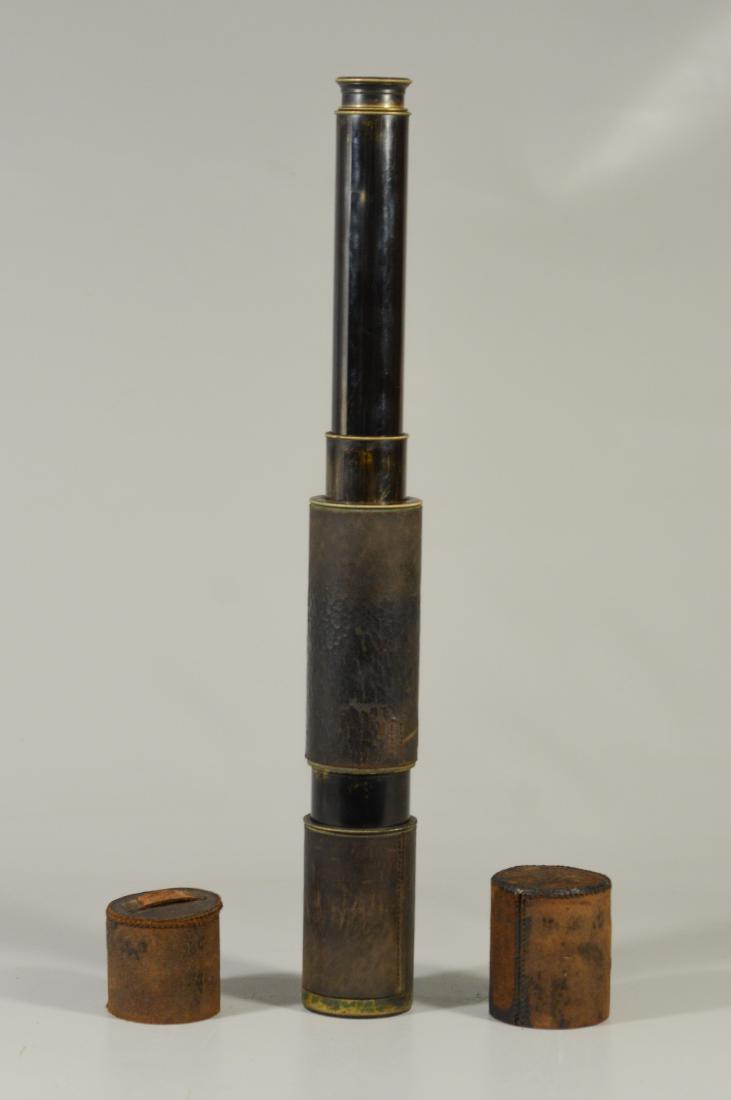 Bardou & Son Rifle Range Telescope: Bardou & Son Rifle Range Telescope, inscribed "Power 33 Times", brass and leather, 35-3/4" extended length