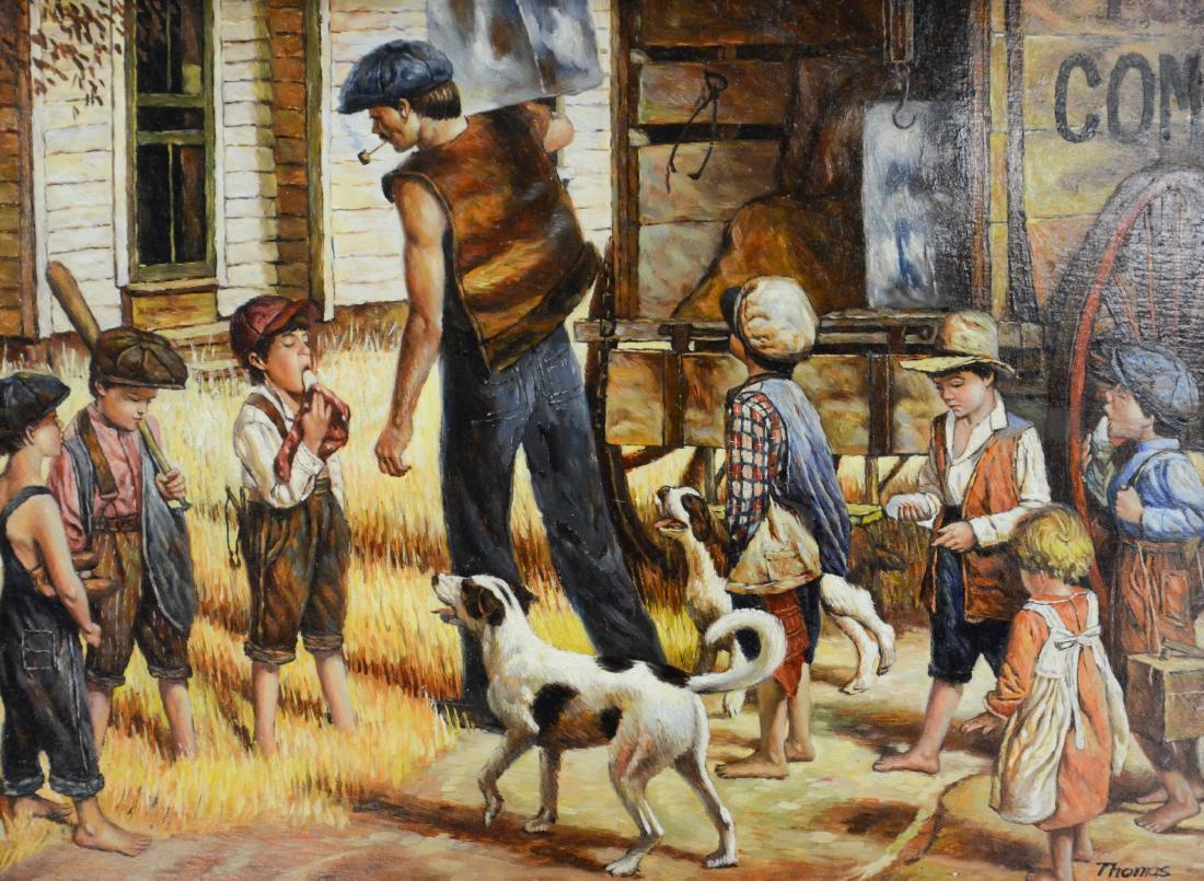 Contemporary painting of an ice delivery man (1 of 4)