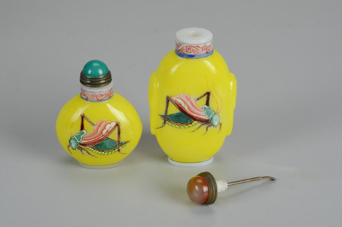 (2) Chinese enameled Peking snuff bottles (1 of 2)