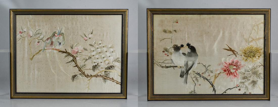 Pr Chinese embroidered panels (1 of 7)