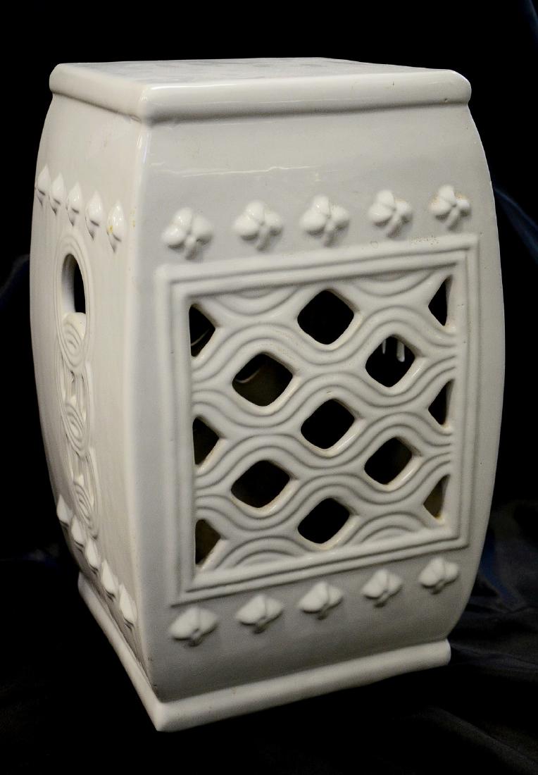 Asian style blanc de chine porcelain garden seat (1 of 1)