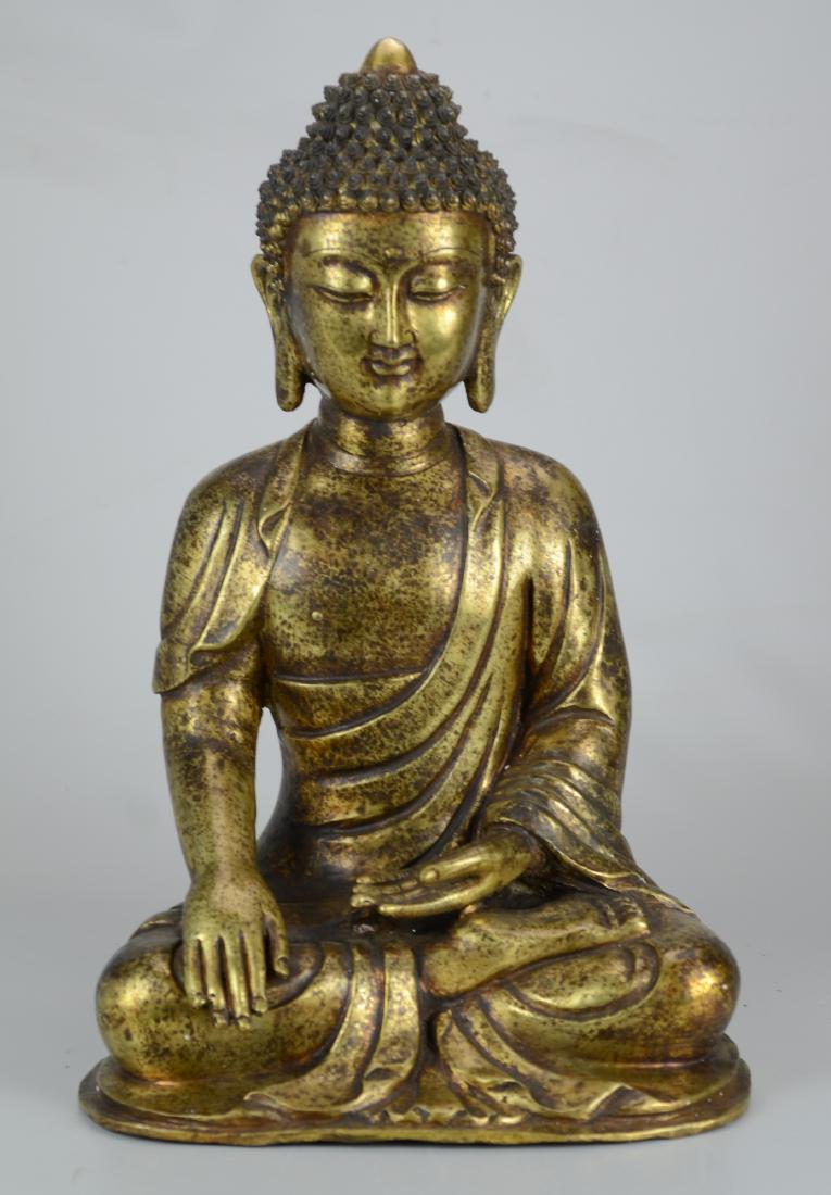 Asian brass statue of Buddha (1 of 3)