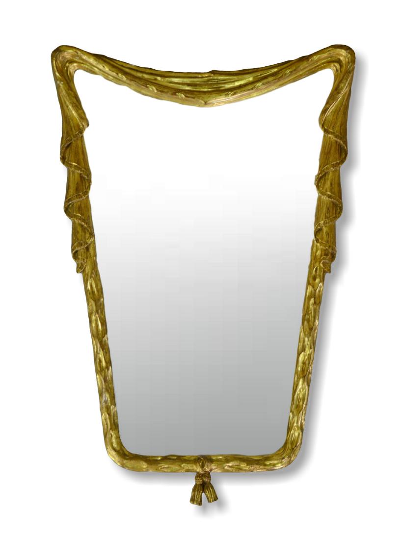 French style gilt carved hanging wall mirror (1 of 2)