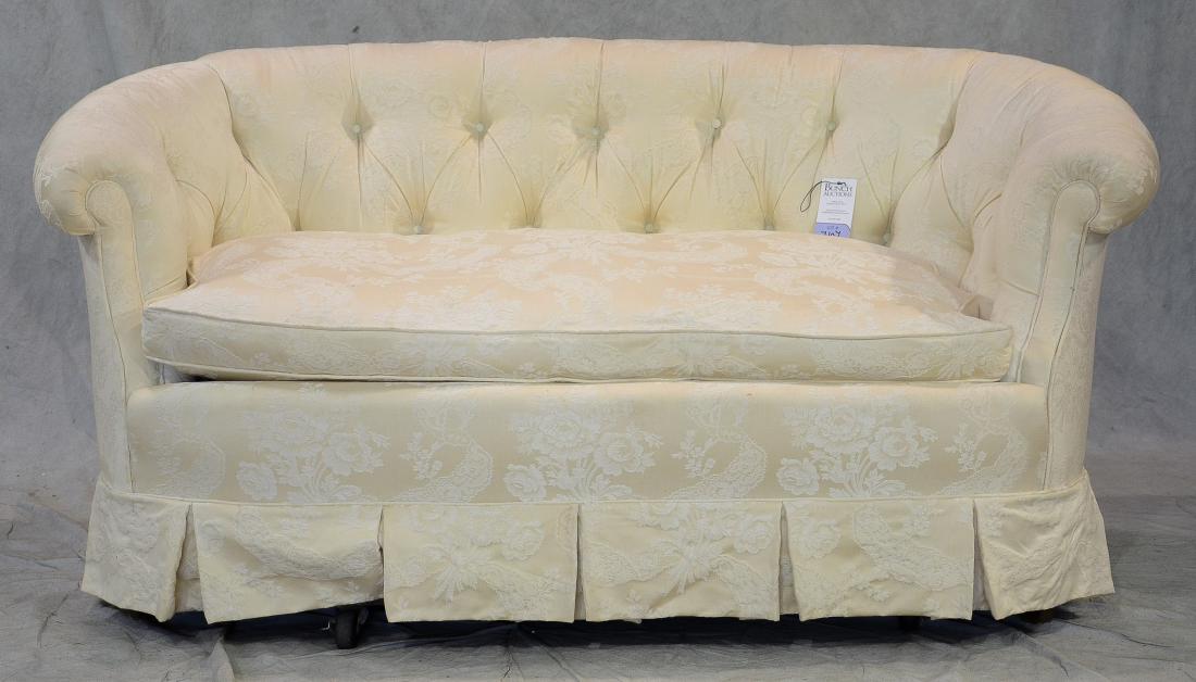 Baker tufted upholstered settee (1 of 2)