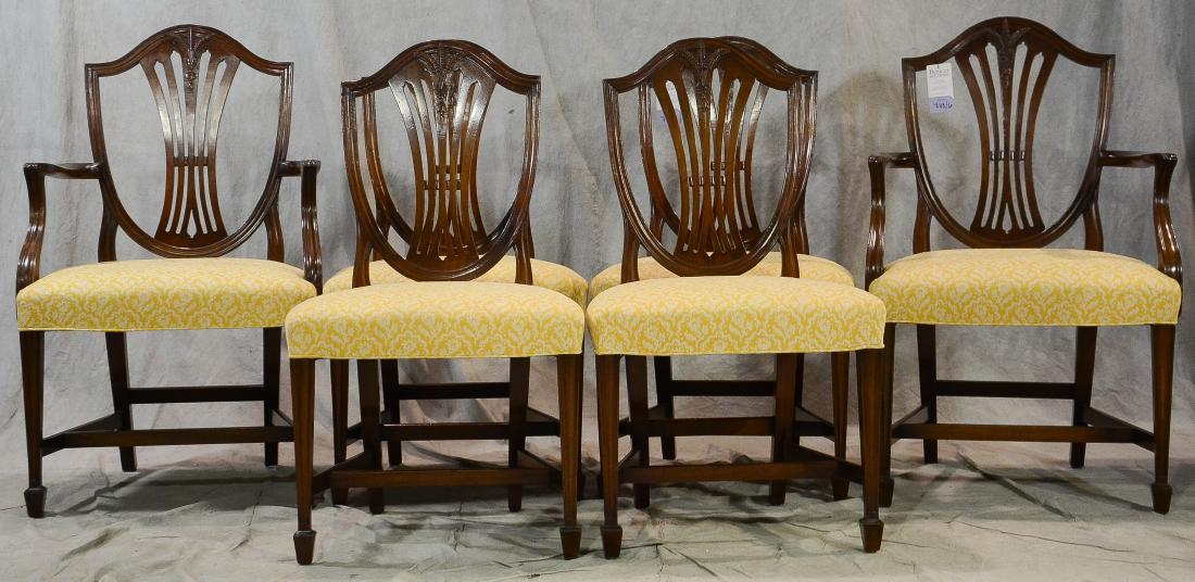 (6) Wood & Hogan mahogany shieldback dining chairs (1 of 2)