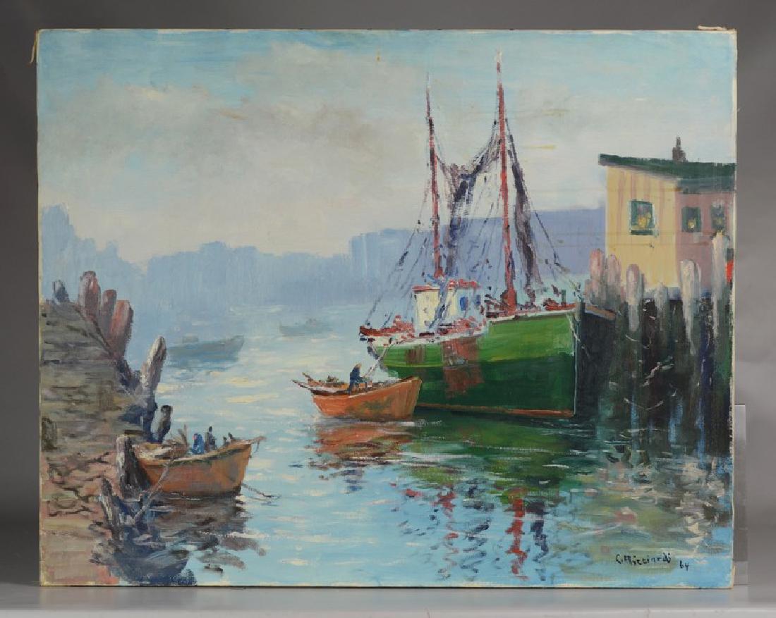 Caesar Ricciardi harbor scene painting (1 of 2)