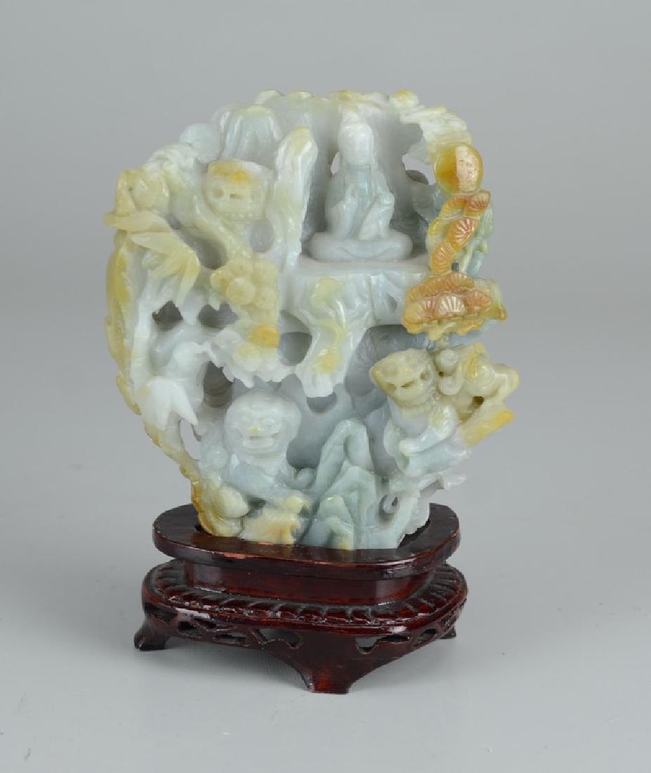 Celadon and russet jade figural carving (1 of 2)